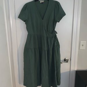 Tiered Wrap Dress with Pockets
